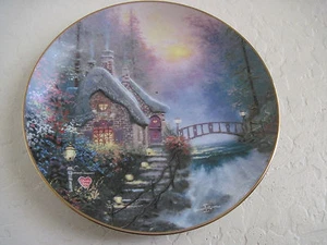 Thomas Kinkade Enchanted Cottages FALBROOKE COTTAGE 1° piatto da collezione - Foto 1 di 4