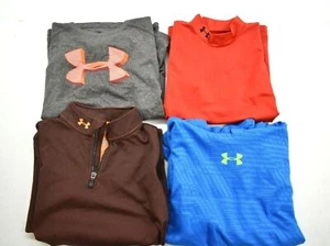 4 Under Armour Youth Solid Mock Crew Neck Long Sleeve Hoodie T-Shirt XL - Picture 1 of 9
