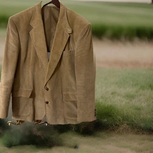 Vtg 70's Wentworth Sport Coat Tan CORDUROY Jacket Gentlemans HUNTING Blazer 42R - Picture 1 of 7