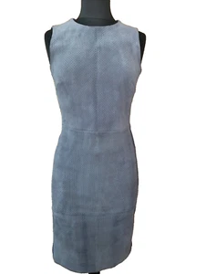 Escada real stretch leather Lauren pencil sheath designer dress 34 UK8-10 US6 - Picture 1 of 21