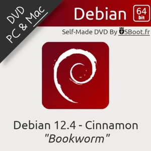 DISQUE DVD LINUX BOOTABLE DEBIAN 12.4 BOOKWORM 64Bit DISC INSTALLATION & LIVE - Foto 1 di 10