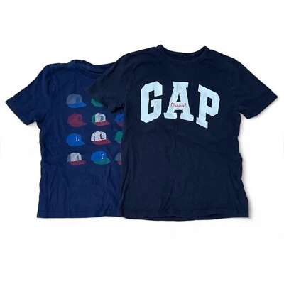 GAP Boys Graphic Short Sleeve T-Shirts - Set of 2, Size: S (6-7), Blue- USED - Image 1 of 4