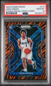 2022 Panini Prizm Choice Tiger Stripe #274 Josh Green RC Rookie Gem Mint PSA 10