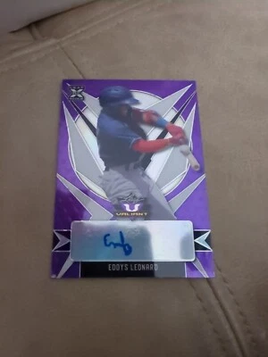 2021 Valiant #BA-EL1 Eddys Leonard autógrafo roxo refrator RC/50 Dodgers - Imagem 1 de 2