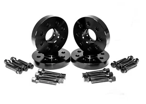 4PC 4x100 57.1mm BLACK Hubcentric Wheel Spacers 20mm BMW 4 Lug Models W/ bolts - Picture 1 of 4