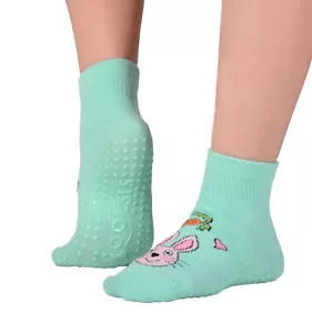 Footsis Non Skid Grip Socks for Yoga, Pilates, Barre, Home - Style “Bunny" - Picture 1 of 6