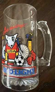 Vintage Budweiser Spuds MacKenzie Beer GLASS MUG 1988 Bud Light  (USA Sports) - Picture 1 of 3