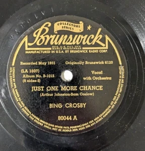 BING CROSBY - NOW THAT YOU'RE GONE / JUST ONE MORE CHANCE Brunswick 78 RPM - Picture 1 of 2
