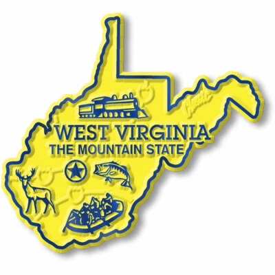 CLASSIC MAGNETS MADE WITH PRIDE IN THE USA West Virginia Small State Magnet by Classic Magnets, 2.6" x 2.4"