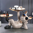 Kunstharz-Hundestatue, Dekoration mit 2 Tabletts, franzsische Bulldogge, Skulpt