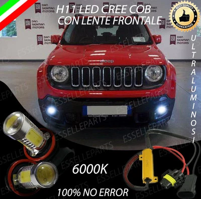 ELT COPPIA LAMPADE FENDINEBBIA H11 LED CREE COB CANBUS JEEP RENEGADE 6000K NO ERROR