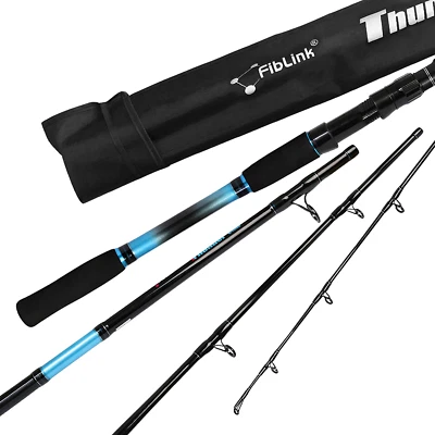 FIBLINK 4PC Travel Fishing Rod Tournament Quality Spinning Casting Fishing Pole 7 Ft New