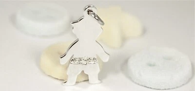 Bimbo ciondolo argento 925 cubic zirconia pendente collana girocollo bambino - Immagine 1 di 3