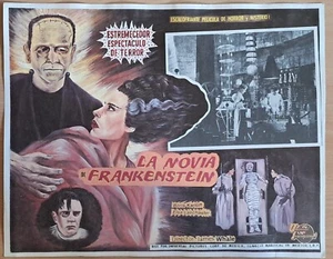 The Bride of Frankenstein ORIGINAL Mexican R90s LOBBY CARD Boris Karloff naif a - Imagen 1 de 3