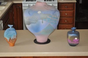 Tom Krueger, Settlement Clay Studio, jarrones de cerámica Raku contemporáneos únicos - Imagen 1 de 12