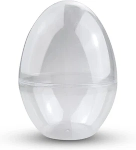 5 Stück Acryl-Eier 15 cm Größe, 11 cm Durchmesser transparent teilbar stehend - Bild 1 von 7
