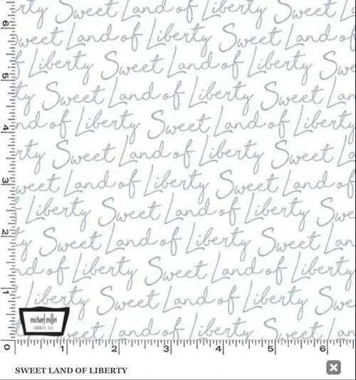 Michael Miller Sweet Land of Liberty CX9710 Blanco Script Algodón Foto 1 de 1