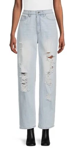 Madden NYC Junior's Size 7 Destructed Ultra 90s Jeans Light Wash - Picture 1 of 14