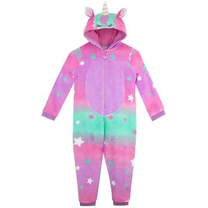  Einhorn Schlafanzug Kinder Mädchen 3 4 5 6 7 8 9 10 11 12 Jahre Nachtwäsche Ombre Pink - Bild 1 von 7