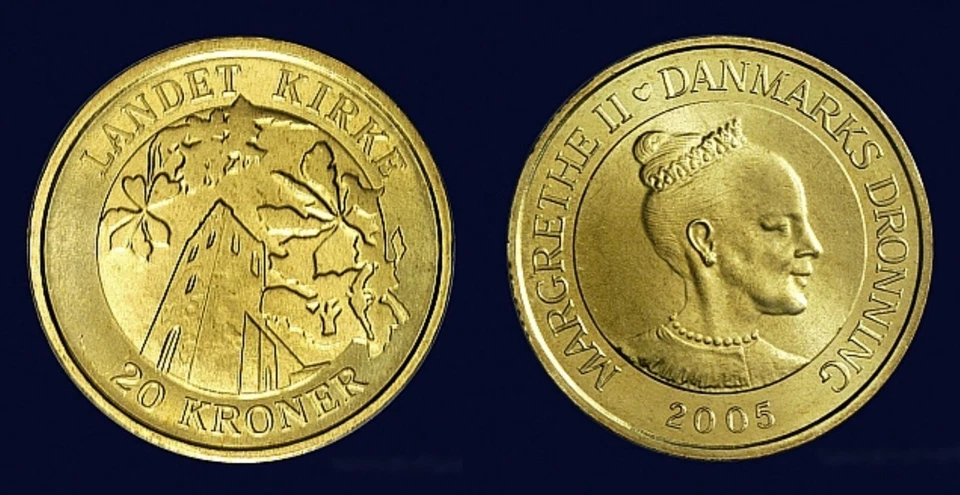 DINAMARCA 20 Kroner 2005 Comm. Torres - Landet Church KM 899 NÃO CIRCULADAS - Imagem 1 de 1