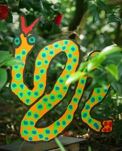 Edward Dutkiewicz (1961-2007) bemalte Schlange Metall Skulpturenform / Matisse  - Bild 1 von 11