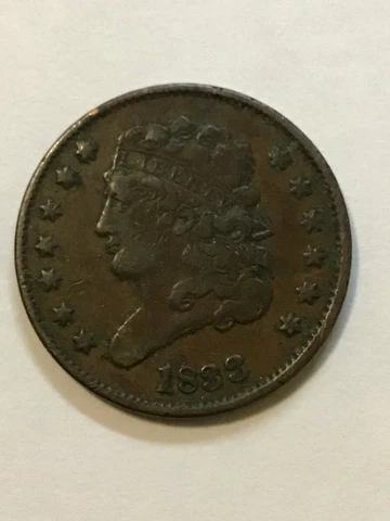 1833 Classic Head Half Cent-Very Low Mintage Cover