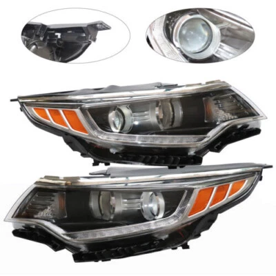 Pair Headlights For 2016 2017 2018 Kia Optima Projector Left+Right w/ LED DRL Foto 1 de 4