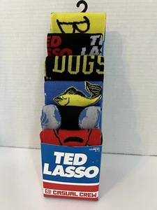 Ted Lasso Men's Multi-Color 6-Pair Causal Crew Socks Fits Shoe Size 8-12 - Picture 1 of 6