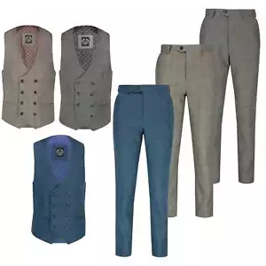 Cappotto vita o pantaloni vintage anni '20 doppio petto in tweed a scacchi spina di pesce - Foto 1 di 28