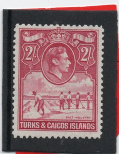 Turks & Caicos GV1 1938-45. 2s. deep rose-carmine sg 203 VLHM - Picture 1 of 2
