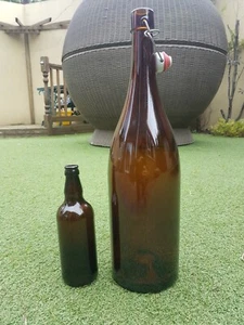 6 x champagne beer cider wine 3000 ml amber glass Magnum bottle with swing top - Picture 1 of 6