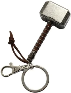 Marvel Avengers Thor's Hammer Pewter Keychain Key Ring With Clip - Picture 1 of 2