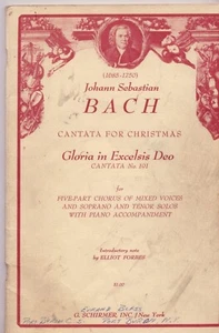 Vintage Bach's Cantata For Christmas Gloria in Excelsis Deo #191 1964 G.Schirmer - Bild 1 von 4