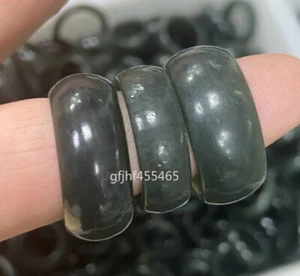 Anillo Círculo Hombre Certificado Natural Frijol Verde Hetian Nefrita Jadeíta - Imagen 1 de 4