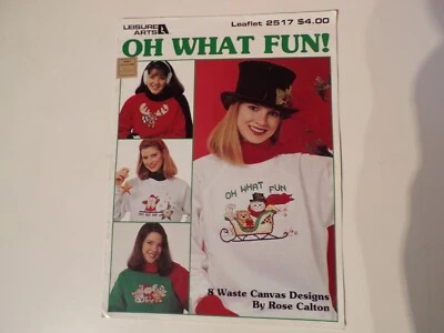 Leisure Arts Leaflet 2517 Oh What Fun! 8 Waste Canvas Designs 1994 - Image 1 of 4