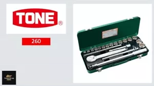 Ton produttore di apparecchiature originali 260 1/2"" Unità 12 pt 7/16""-1-1/4"" Set chiavi a presa 19 strumenti GIAPPONESE - Foto 1 di 3