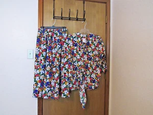 *Cos Cob*Women Skirt Suit Floral suit set 3/4 sleeve M/10 Polyester 42345 - Picture 1 of 9