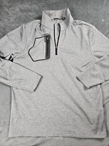 Ralph Lauren RLX 1/4 Cremallera Para Hombres Gris Medio Golf Rendimiento Bolsillo Elastizado UPF - Imagen 1 de 11