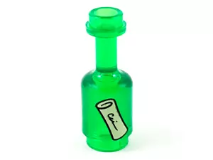 NEW LEGO - Figure Accessory - Kitchen - Bottle w/ Message Transparent Green x1 - Picture 1 of 1