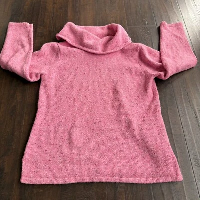 Hannah Andersson Women's Cotton Blend Cowl Neck Knit Sweater Pink Size Large - Image 1 of 4
