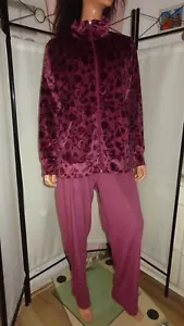 Nicki Fashion Wellness/Haus-Anzug Bordeauxrot Taschen kuschelig Gr 48 - Bild 1 von 17