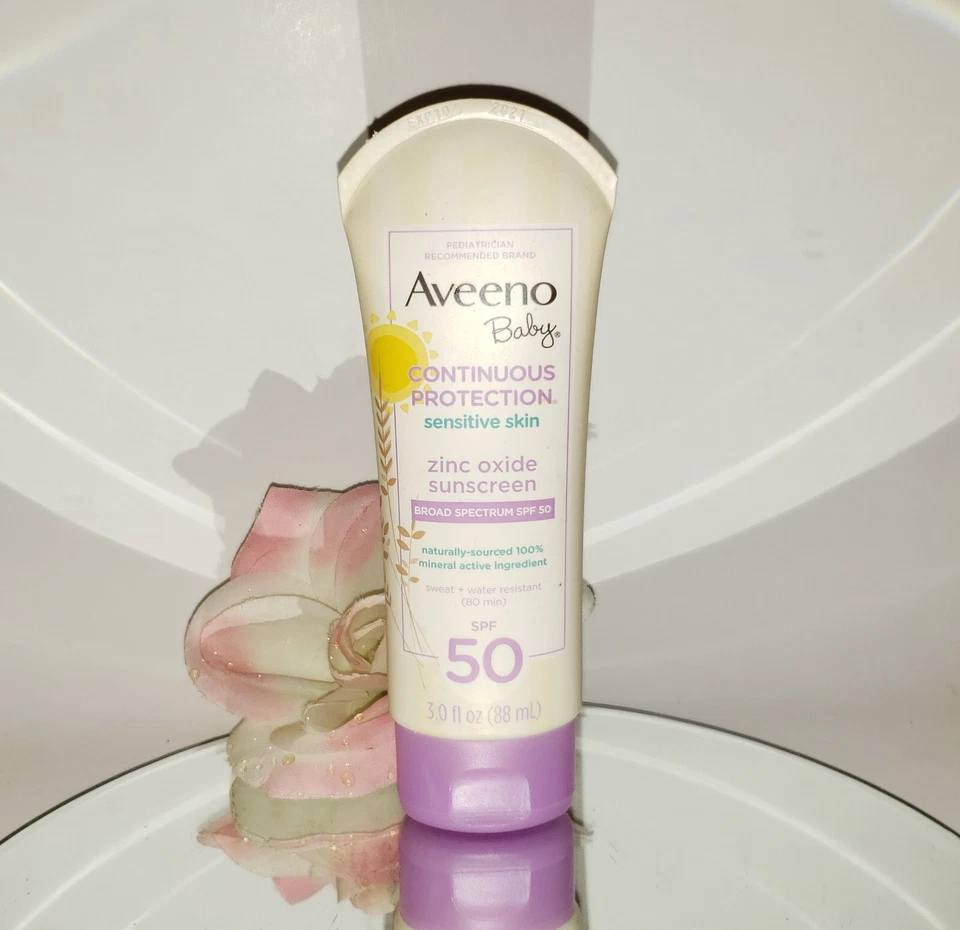 Protector solar Aveeno Baby protección continua óxido de zinc FPS 50 sensible 3 oz Foto 1 de 1