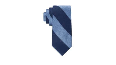 Corbata a rayas en espiga Tommy Hilfiger para hombre - azul marino nueva con etiquetas Foto 1 de 2
