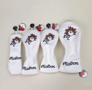 Malbon Golf 4tlg Weiß Golfschläger Headcover Set Driver Fairway UT PU Leder Neu1 - Bild 1 von 1