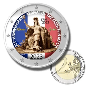 2 Euro Coloured Coin Card 2023 Malta Napoleon Bonaparte and the French in Malta - Picture 1 of 2