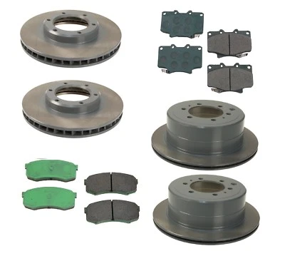 Kit de 2 rotores de freno de disco delanteros y 2 traseros con pastillas originales para Lexus Toyota Foto 1 de 4
