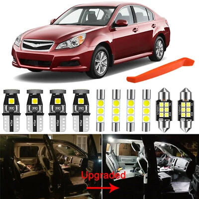 Kit de paquete de 12 bombillas LED interiores blancas para Subaru Legacy 2010-2020 Foto 1 de 4