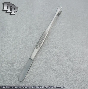 Mini Forester Sponge Tweezers Slotted 7" Piercing Instruments - Picture 1 of 2
