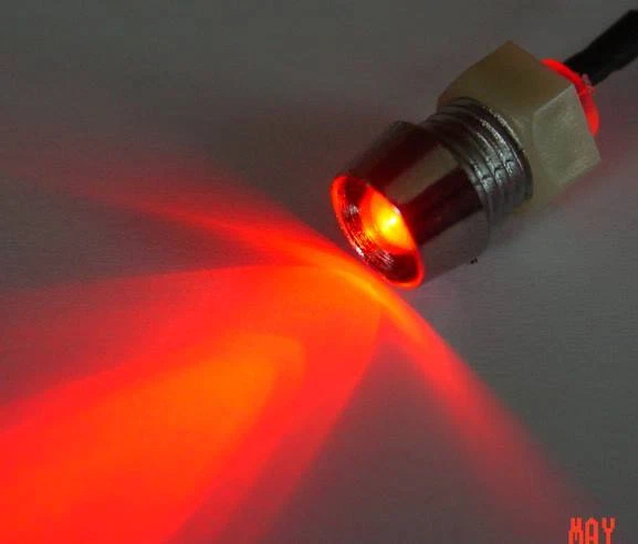 LED Schraube, ROT, Ultrahell, Chromdesign Effektbeleuchtung, 5mm LED Rot, 12V - Bild 1 von 1