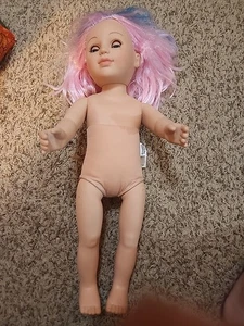 2013 Cititoy My Life 18 Zoll Puppe, ohne Kleidung, rosa und blaue Haare  - Bild 1 von 8